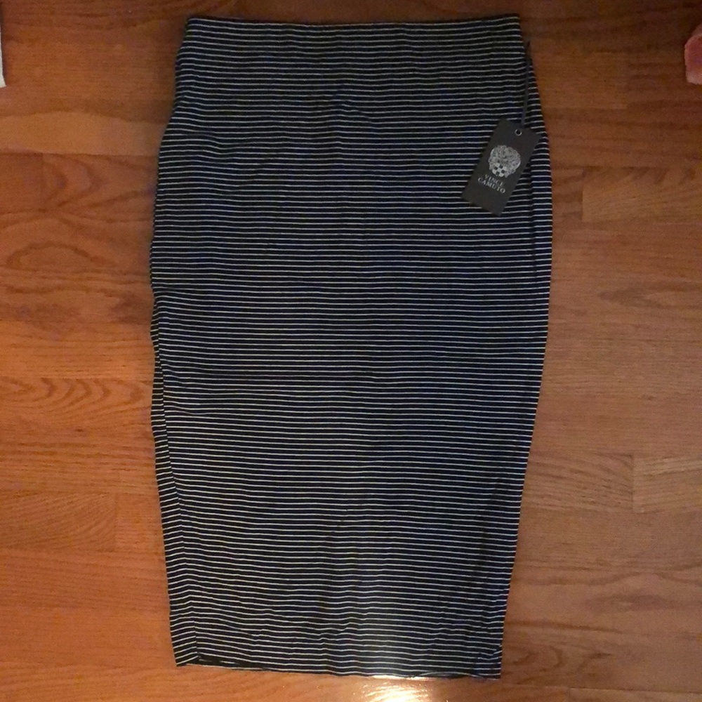 Vince Camuto black and white stripped skirt